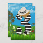 invitation de fête du 3e anniversaire (Devant / Derrière)