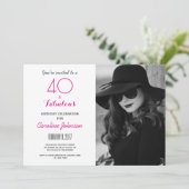 Invitation de fête du 40e anniversaire - 40 & Fabu (Debout devant)