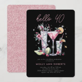 Invitation de fête du 40e anniversaire moderne (Devant / Derrière)