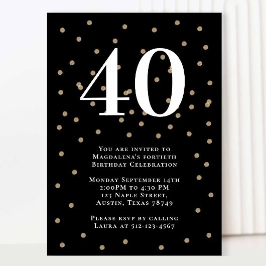Invitation de fête du 40e anniversaire moderne