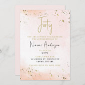 Invitation de fête du 40e anniversaire rose (Devant / Derrière)