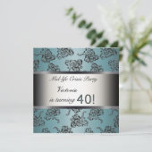 Invitation de fête du 40e anniversaire Turquoise B (Debout devant)