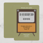 Invitation de fête du 40e anniversaire TV Vintage (Devant / Derrière)