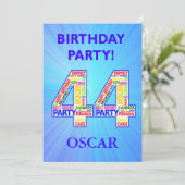 Invitation de fête du 44e anniversaire Ajouter un  (Debout devant)