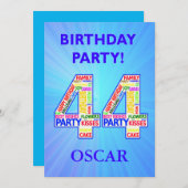 Invitation de fête du 44e anniversaire Ajouter un  (Devant / Derrière)