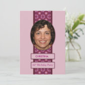 Invitation de fête du 44e anniversaire Photo et no (Debout devant)