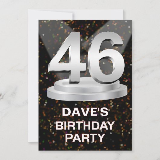 Invitation de fête du 46e anniversaire Ajouter un (Devant)