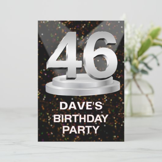 Invitation de fête du 46e anniversaire Ajouter un  (Debout devant)