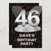 Invitation de fête du 46e anniversaire Ajouter un (Devant / Derrière)