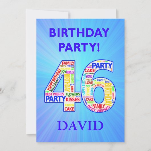 Invitation de fête du 46e anniversaire Ajouter un  (Devant)