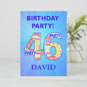 Invitation de fête du 46e anniversaire Ajouter un  (Debout devant)