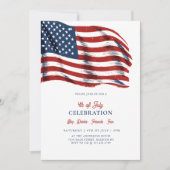 Invitation de fête du 4 juillet avec drapeau améri (Devant)
