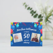 Invitation de fête du 50e anniversaire, 2 photos,  (Debout devant)