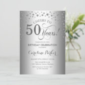 Invitation de fête du 50e anniversaire - Argent (Debout devant)