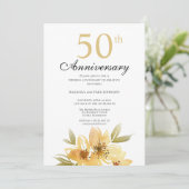 Invitation de fête du 50e anniversaire de la fleur (Debout devant)
