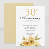 Invitation de fête du 50e anniversaire de la fleur (Devant / Derrière)