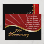 Invitation de fête du 50e anniversaire de mariage (Devant / Derrière)