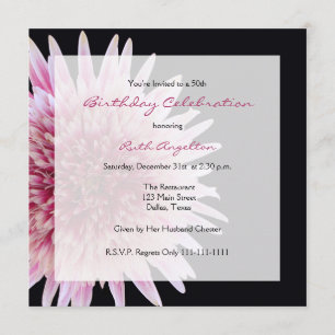 Invitation de fête du 50e anniversaire Gerbera Dai