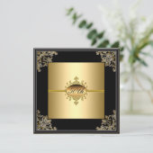 Invitation de fête du 50e anniversaire Gold Black  (Debout devant)