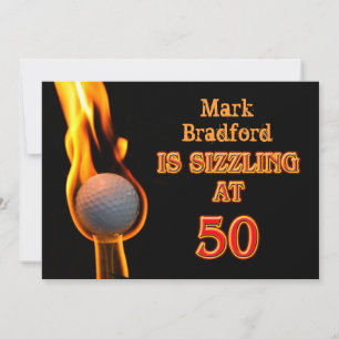 Invitation de fête du 50e anniversaire - Golf - Si