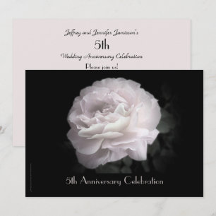 Invitation de fête du 5ème anniversaire Rose pâle