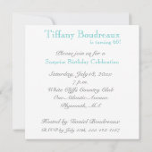 Invitation de fête du 60e anniversaire - Aqua (Dos)