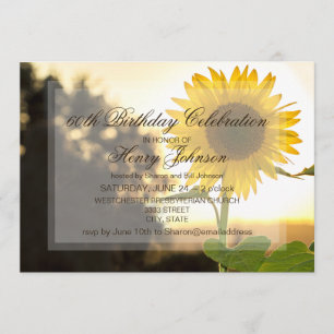 Invitation de fête du 60e anniversaire avec tourne