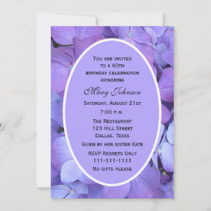Invitation de fête du 60e anniversaire Hydrangea