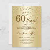 Invitation de fête du 60e anniversaire - Or (Devant)