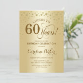 Invitation de fête du 60e anniversaire - Or (Debout devant)