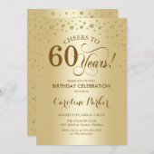 Invitation de fête du 60e anniversaire - Or (Devant / Derrière)