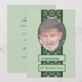Invitation de fête du 64e anniversaire Ajouter une (Devant / Derrière)