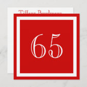 Invitation de fête du 65e anniversaire - Rouge (Devant / Derrière)