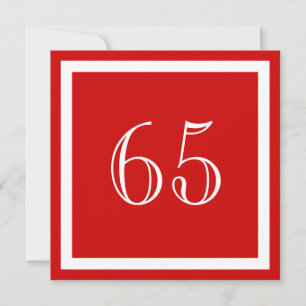 Invitation de fête du 65e anniversaire - Rouge