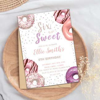 Invitation de fête du 6e anniversaire de Pink