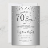 Invitation de fête du 70e anniversaire - Argent (Devant)