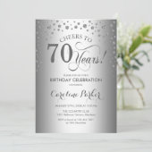Invitation de fête du 70e anniversaire - Argent (Debout devant)
