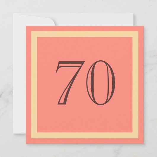 Invitation de fête du 70e anniversaire - Coral Sau (Devant)