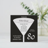 Invitation de fête du 80e anniversaire 80 en noir (Debout devant)