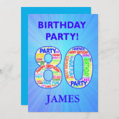 Invitation de fête du 80e anniversaire Ajouter un (Devant / Derrière)