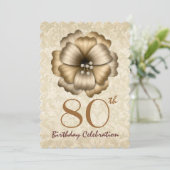 Invitation de fête du 80e anniversaire Bow fleuris (Debout devant)
