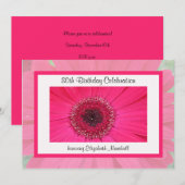 Invitation de fête du 80e anniversaire Gerbera Dai (Devant / Derrière)