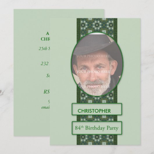 Invitation de fête du 84e anniversaire Ajouter une (Devant / Derrière)