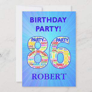 Invitation de fête du 86e anniversaire Ajouter un