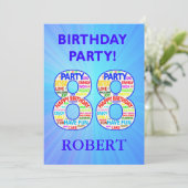 Invitation de fête du 88e anniversaire Ajouter un  (Debout devant)