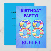 Invitation de fête du 88e anniversaire Ajouter un  (Devant / Derrière)