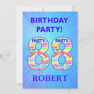 Invitation de fête du 88e anniversaire Ajouter un