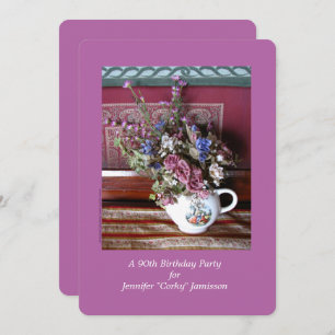 Invitation de fête du 90e anniversaire, Fleurs en 