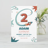 Invitation de fête du deuxième anniversaire (Debout devant)