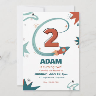 Invitation de fête du deuxième anniversaire